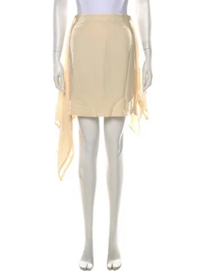 Pre-owned Ferragamo Silk Mini Skirt In Neutrals