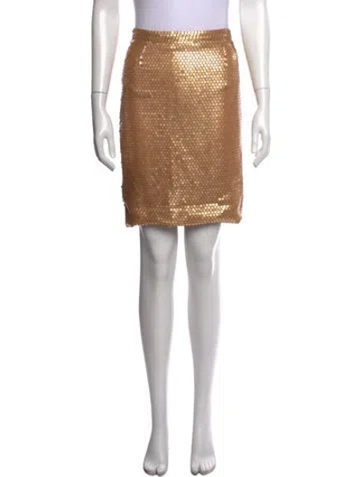 Pre-owned Ferragamo Silk Mini Skirt In Neutrals