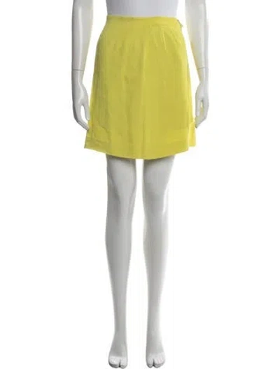 Pre-owned Ferragamo Silk Mini Skirt In Yellow