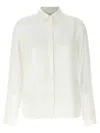 Ferragamo Silk Monogram Jacquard Shirt In White