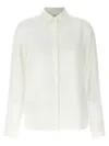 Ferragamo Blouse Logo Print Long Sleeves In White