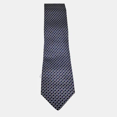 Pre-owned Ferragamo Silk Navy Tie In Blue
