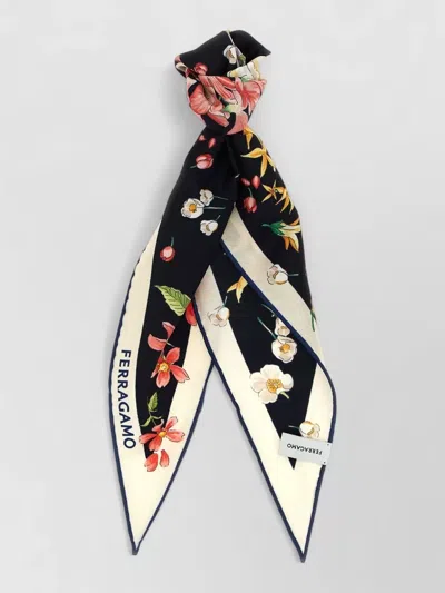 Ferragamo Silk Primavera Print Scarf In Yellow