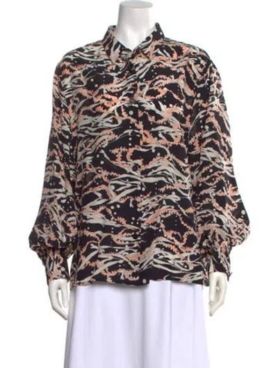 Pre-owned Ferragamo Silk Printed Blouse In Multi