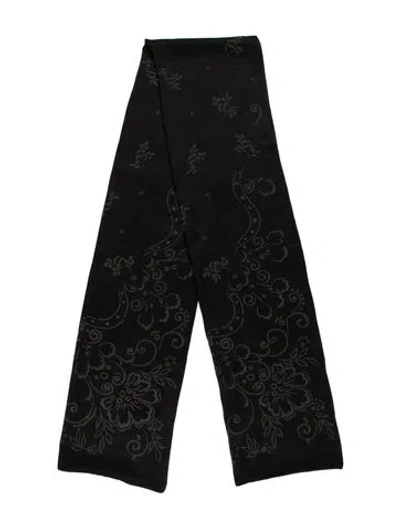 Pre-owned Ferragamo Silk Printed Scarf In Black