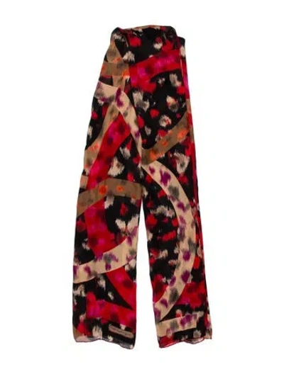 Pre-owned Ferragamo Silk Printed Scarf In Black