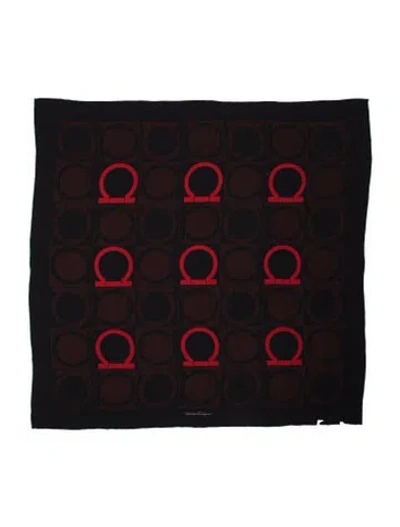 Pre-owned Ferragamo Silk Printed Scarf In Brown