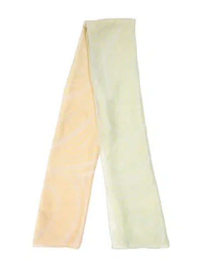 Pre-owned Ferragamo Silk Printed Scarf In Green/yellow