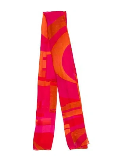Pre-owned Ferragamo Silk Printed Scarf In Multi