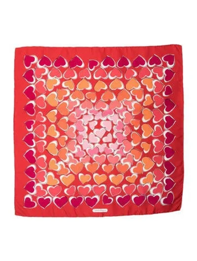 Pre-owned Ferragamo Silk Printed Scarf In Multi