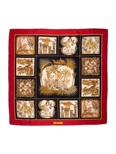 Pre-owned Ferragamo Silk Printed Scarf In Multi