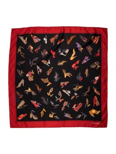 Pre-owned Ferragamo Silk Printed Scarf In Multi
