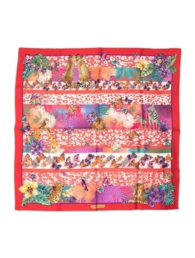 Pre-owned Ferragamo Silk Printed Scarf In Multi