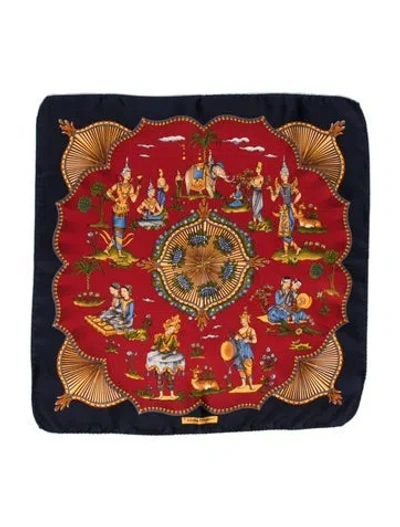 Pre-owned Ferragamo Silk Printed Scarf In Multi