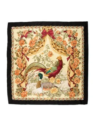 Pre-owned Ferragamo Silk Printed Scarf In Multi