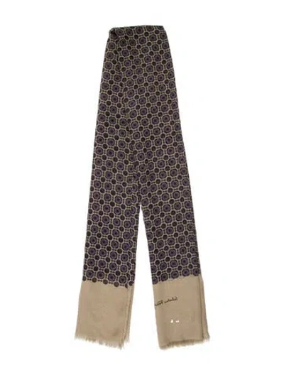 Pre-owned Ferragamo Silk Printed Scarf In Neutral