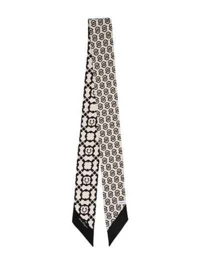 Pre-owned Ferragamo Silk Printed Scarf In Neutral