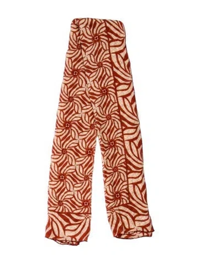 Pre-owned Ferragamo Silk Printed Scarf In Neutral