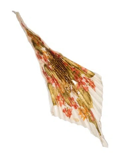 Pre-owned Ferragamo Silk Printed Scarf In Neutral