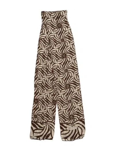 Pre-owned Ferragamo Silk Printed Scarf In Neutrals