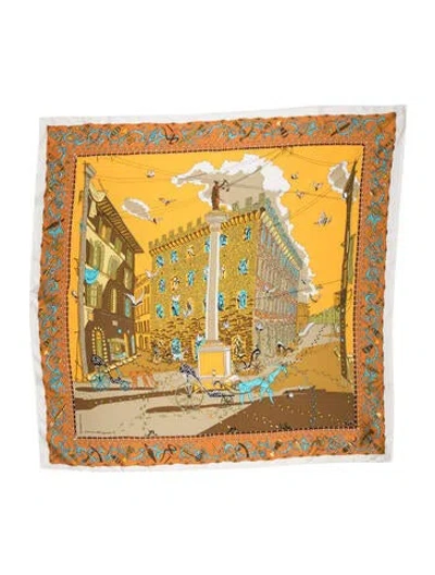 Pre-owned Ferragamo Silk Printed Scarf In Neutrals