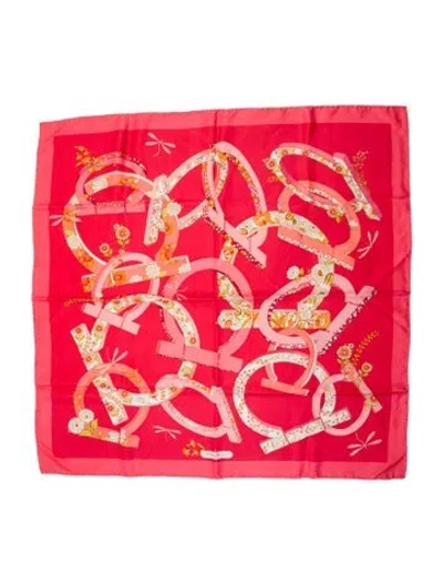 Pre-owned Ferragamo Silk Printed Scarf In Pink