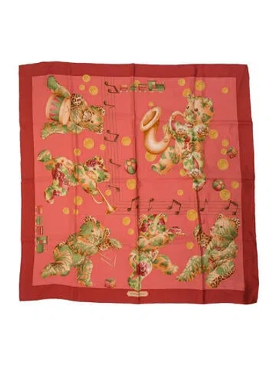 Pre-owned Ferragamo Silk Printed Scarf In Pink