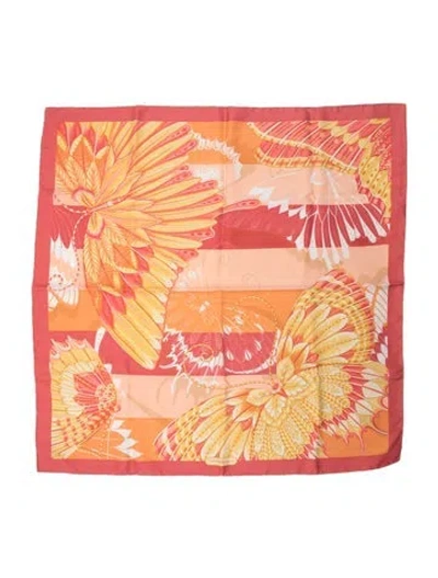Pre-owned Ferragamo Silk Printed Scarf In Pink