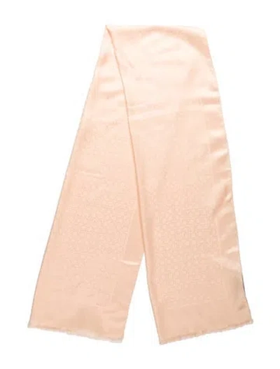 Pre-owned Ferragamo Silk Printed Scarf In Purple