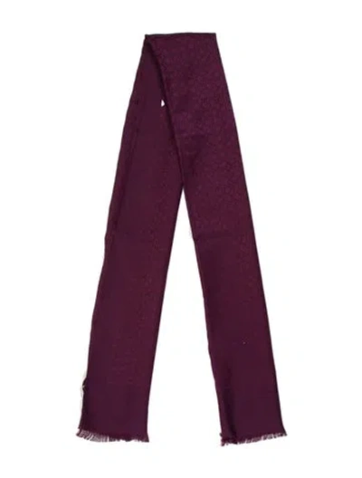 Pre-owned Ferragamo Silk Printed Scarf In Purple