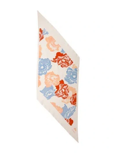 Pre-owned Ferragamo Silk Printed Scarf W/ Tags In Neutral