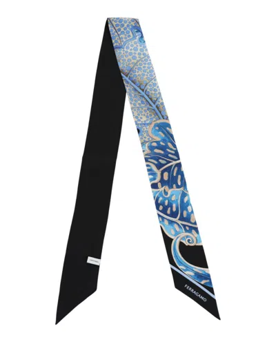 Ferragamo Silk Printed Scarf With Intricate Allover Design