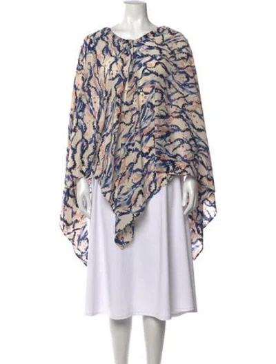 Pre-owned Ferragamo Silk Printed Top In White