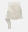 Ferragamo Silk Satin Midi Skirt In White