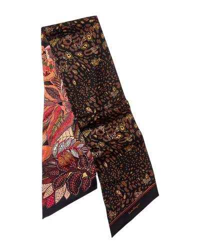 Ferragamo Silk Scarf In Black