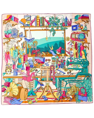 Ferragamo Silk Scarf In Blue