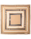Ferragamo Ribbon Print Silk Square Scarf In Beige