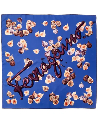 Ferragamo Silk Scarf In Blue
