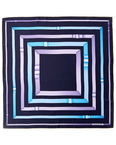Ferragamo Silk Scarf In Blue