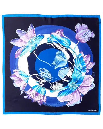 Ferragamo Silk Scarf In Blue