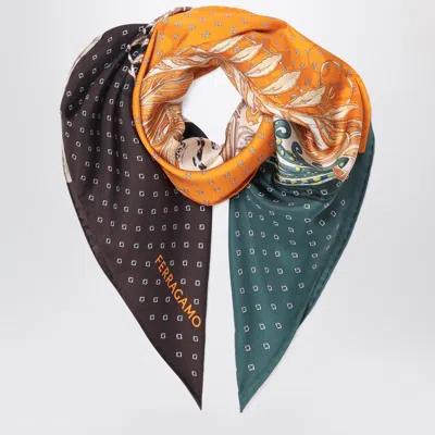 Ferragamo Silk Scarf Madras Print Women In Multi