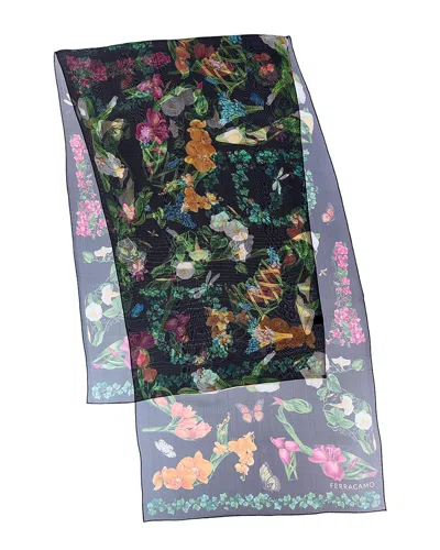 Ferragamo Silk Scarf In Neutral