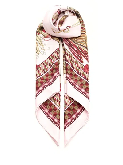 Ferragamo Silk Scarf In Blush Pink