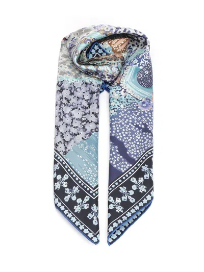 Ferragamo Silk Scarf Scarves And Foulards Blue In Multi