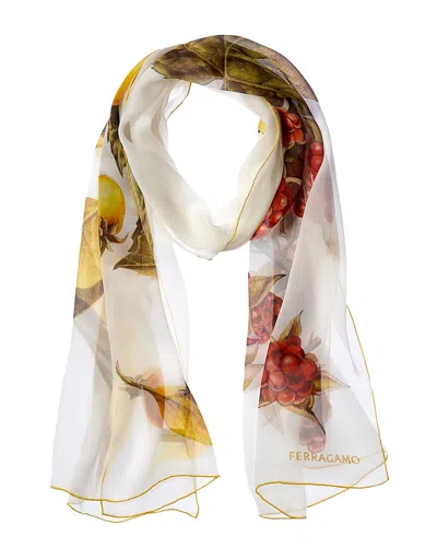 Ferragamo Silk Scarf In White