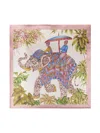 Ferragamo Silk Scarf With Elephant And Tropical Motif In Multi