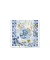 Ferragamo Silk Scarf With Floral Motif In Blue