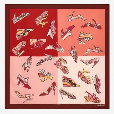 Ferragamo Silk Scarf With Genio Print In Multi
