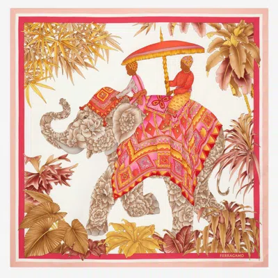 Ferragamo Silk Scarf With Indian Print In Multi