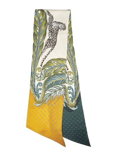 Ferragamo Silk Scarf With Leopard Motif In Multi